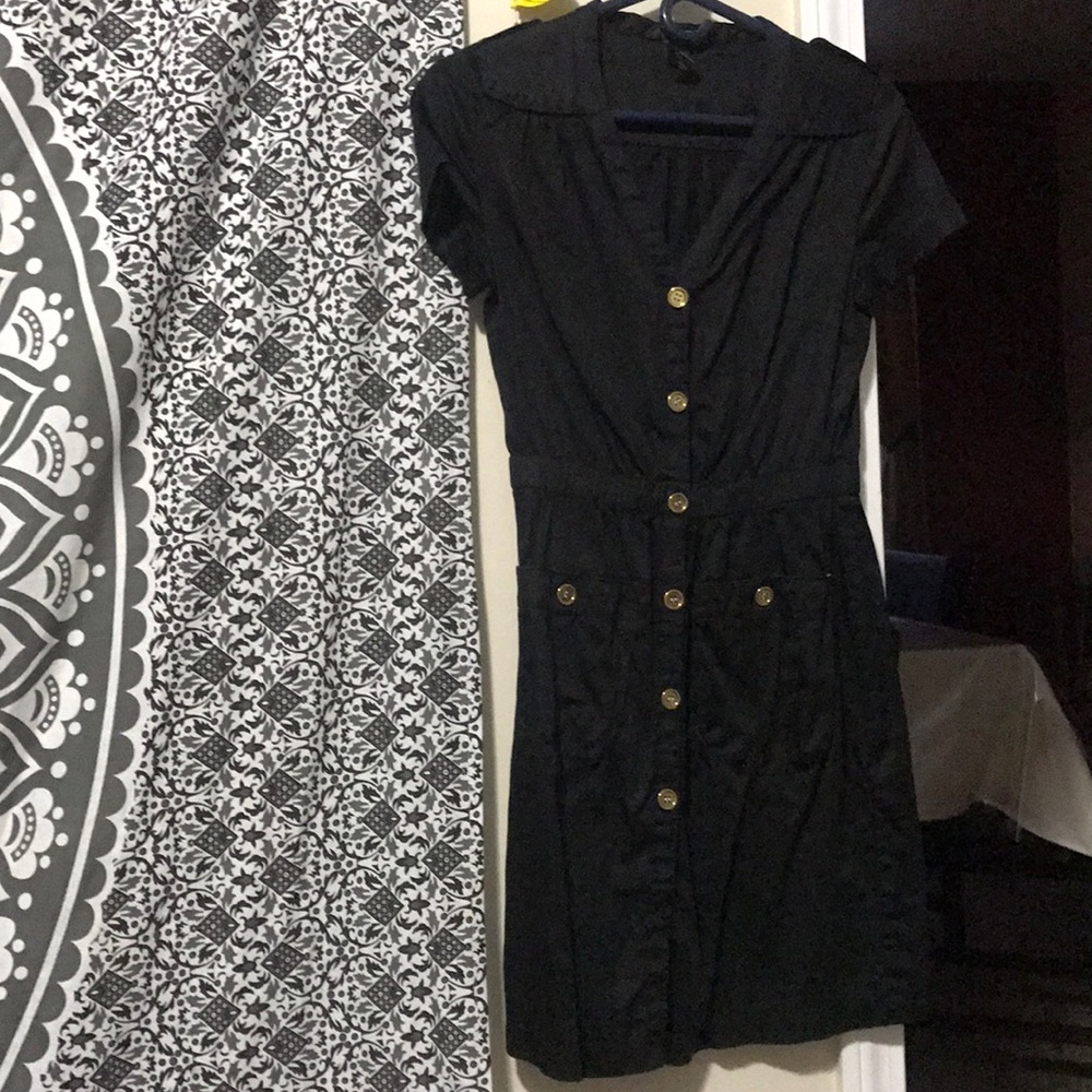 Black button up dress